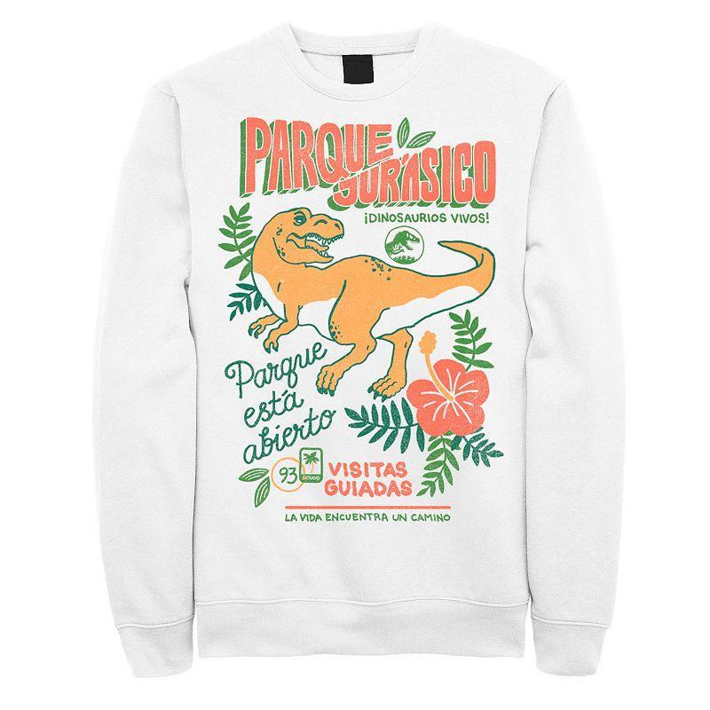 Mens Jurassic Park Spanish Opening Day Poster Sweatshirt Med Grey Product Image