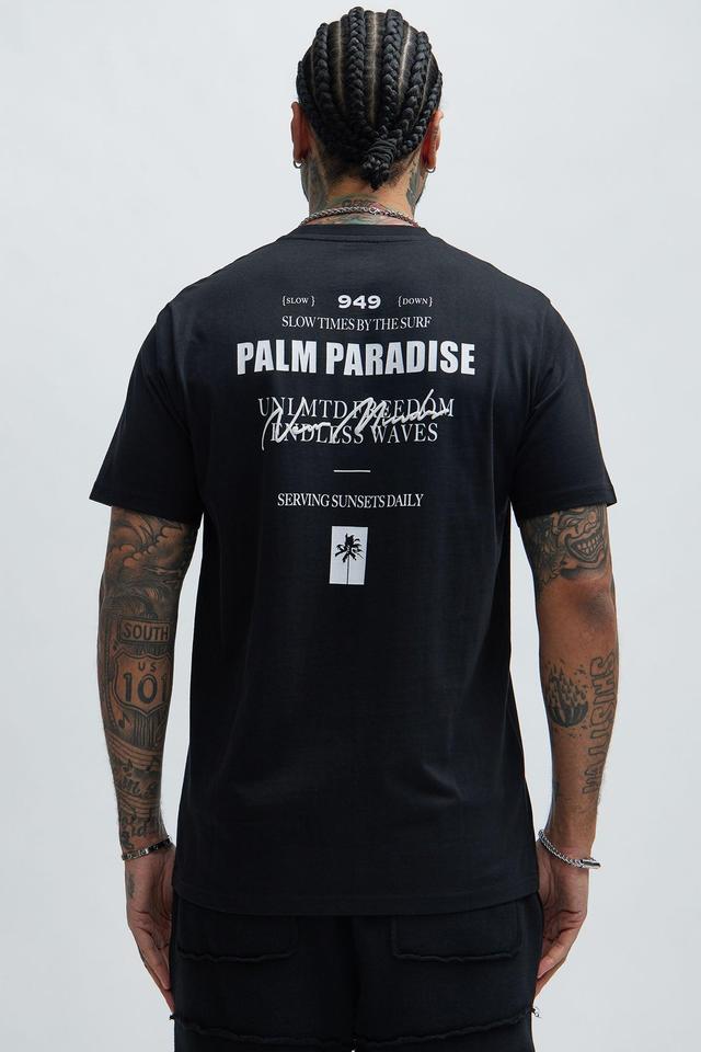 Palm Paradise Short Sleeve Tee - Black Product Image