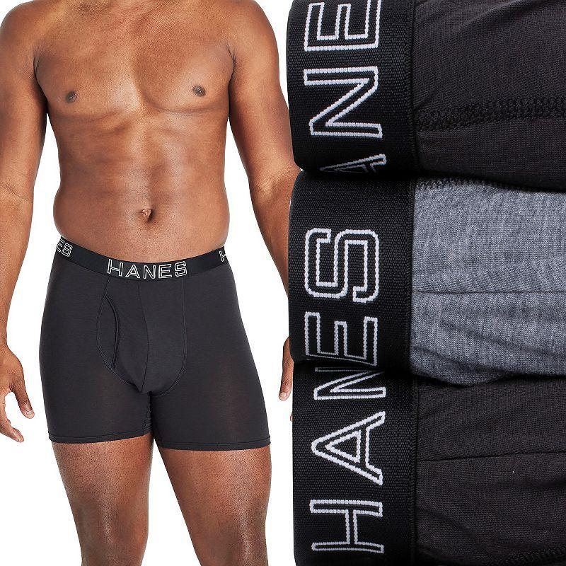 Big & Tall Hanes Ultimate Comfort Flex Fit Total Support Pouch 3-Pack Boxer Brief, Mens Product Image