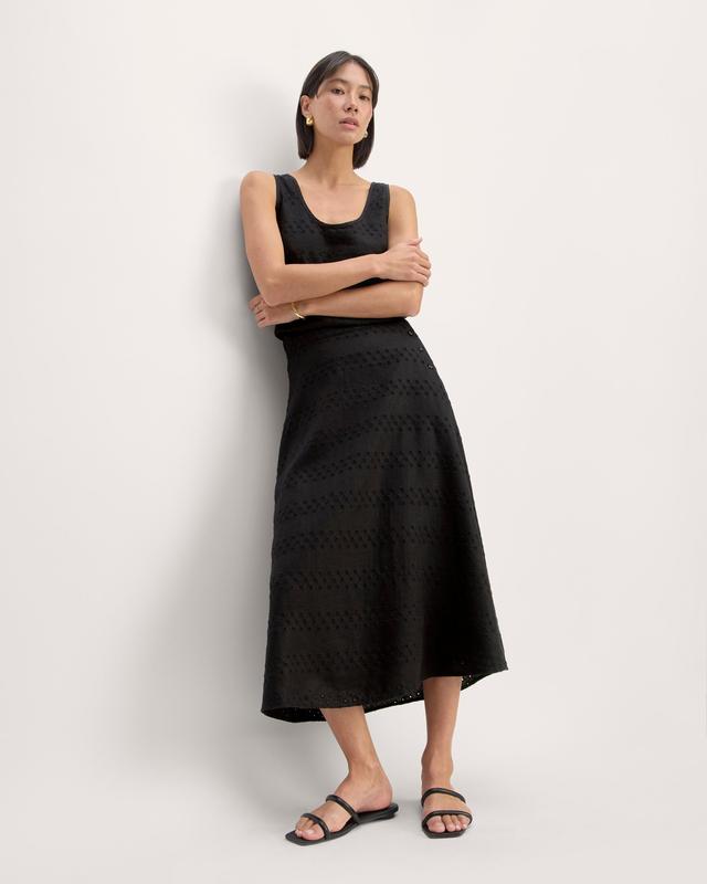 The Linen Eyelet Midi Skirt Product Image