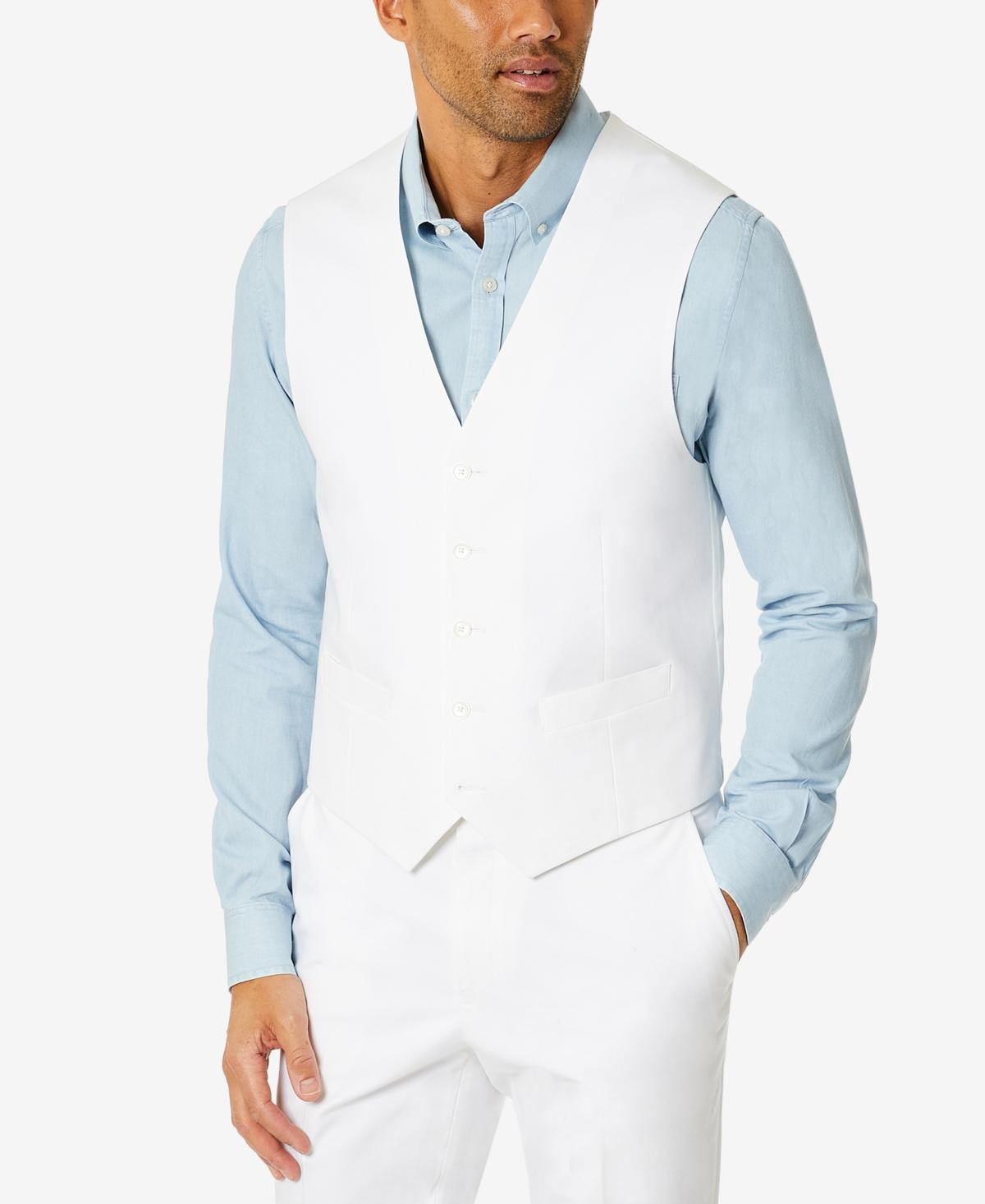 Tommy Hilfiger Mens Modern-Fit Th Flex Stretch Chambray Suit Separate Vest - Tan Product Image