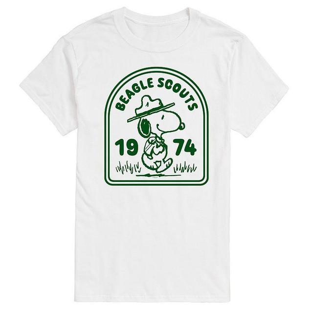 Mens Peanuts Beagle Scouts Badge Graphic Tee Beige Product Image