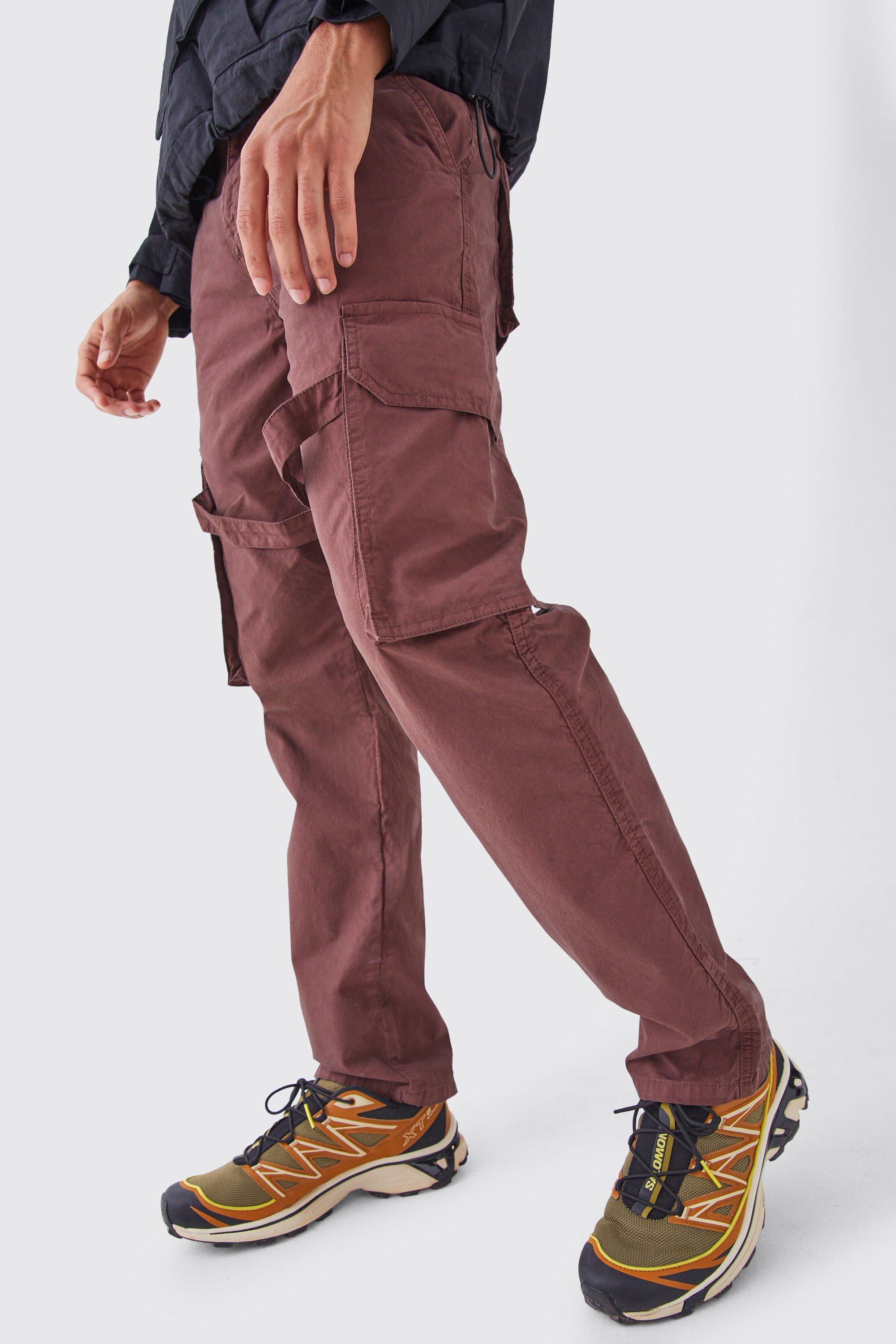 Fixed Waist Strap Detail Straight Leg Pants | boohooMAN USA product image