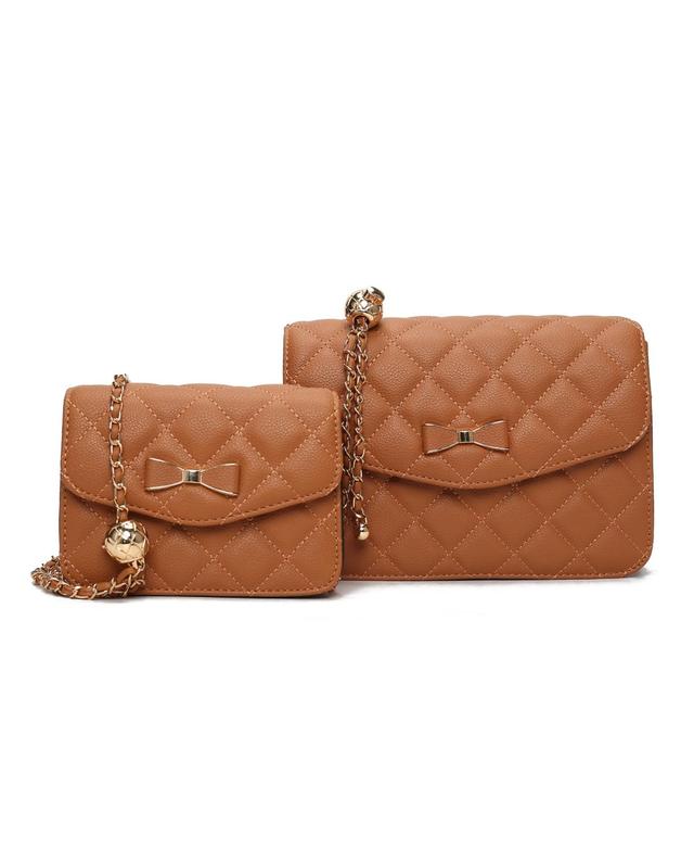 Mkf Collection Blossom Quilted Women s Shoulder Bag with a Mini Bag set by Mia K Product Image