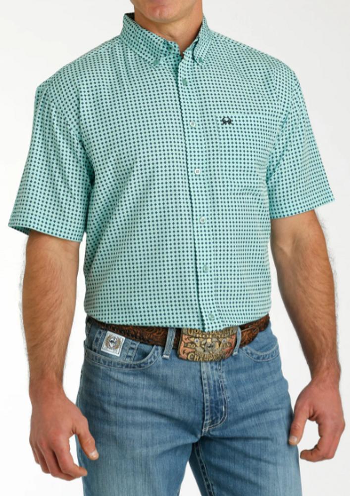 Cinch® Men's S/S Turquoise Print ArenaFlex Button Shirt Product Image