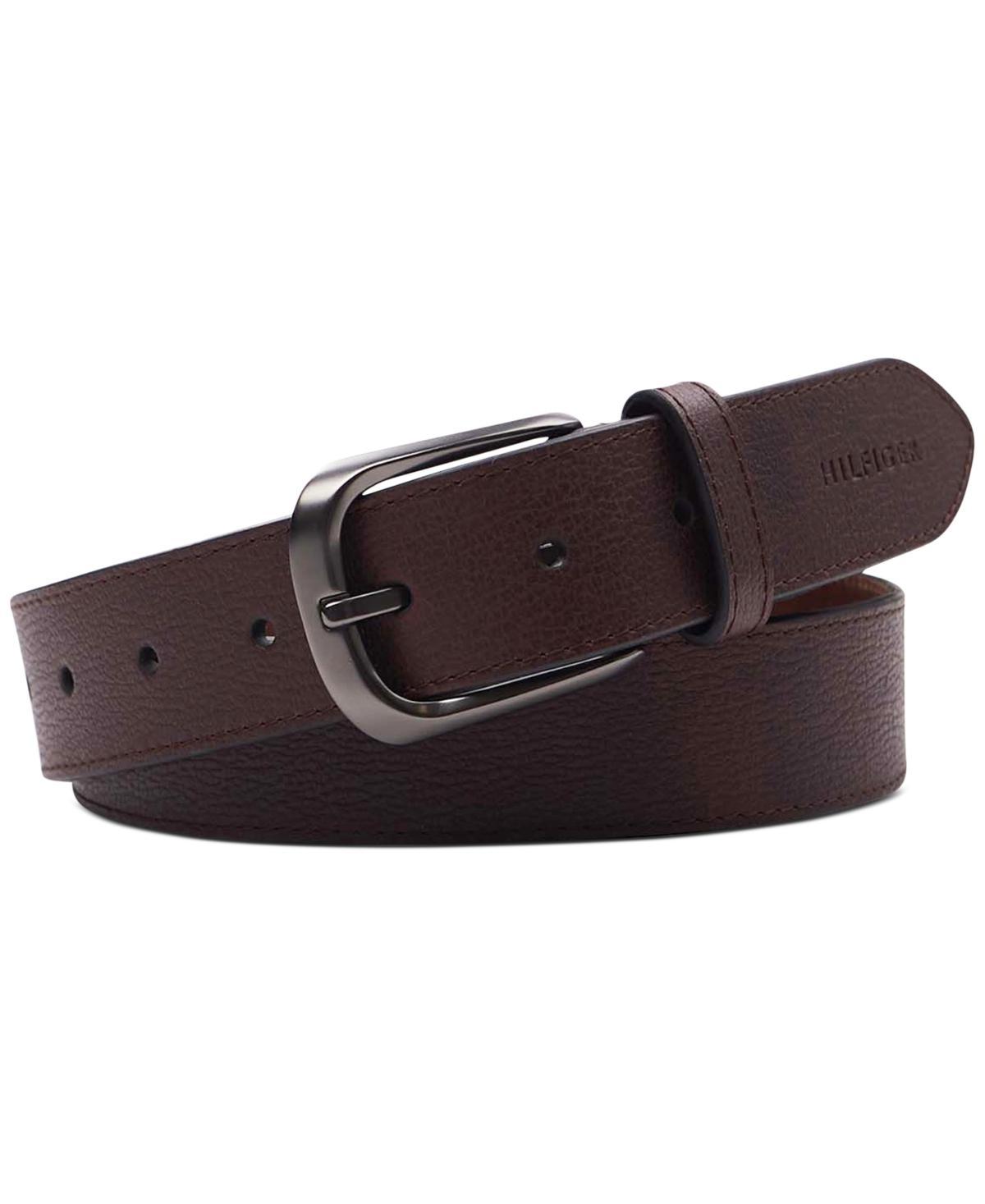 Tommy Hilfiger Mens Enamel Logo Ornament Casual Leather Belt Product Image