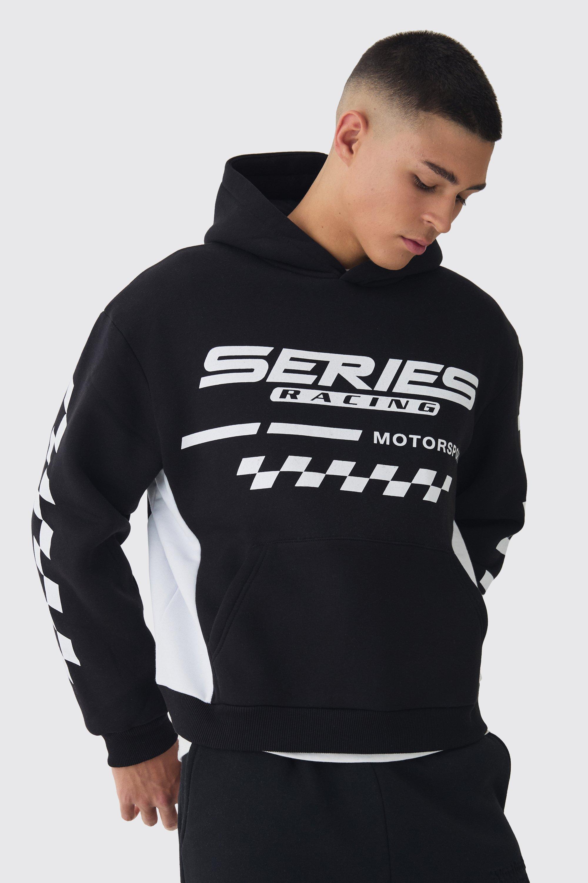 Oversized Boxy Moto Series Hoodie | boohooMAN USA Product Image