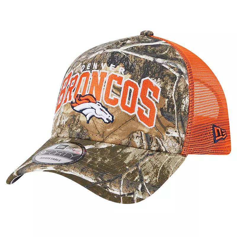 Mens New Era Realtree Camo/Orange Denver Broncos Active Camo 9FORTY A-Frame Adjustable Hat Product Image