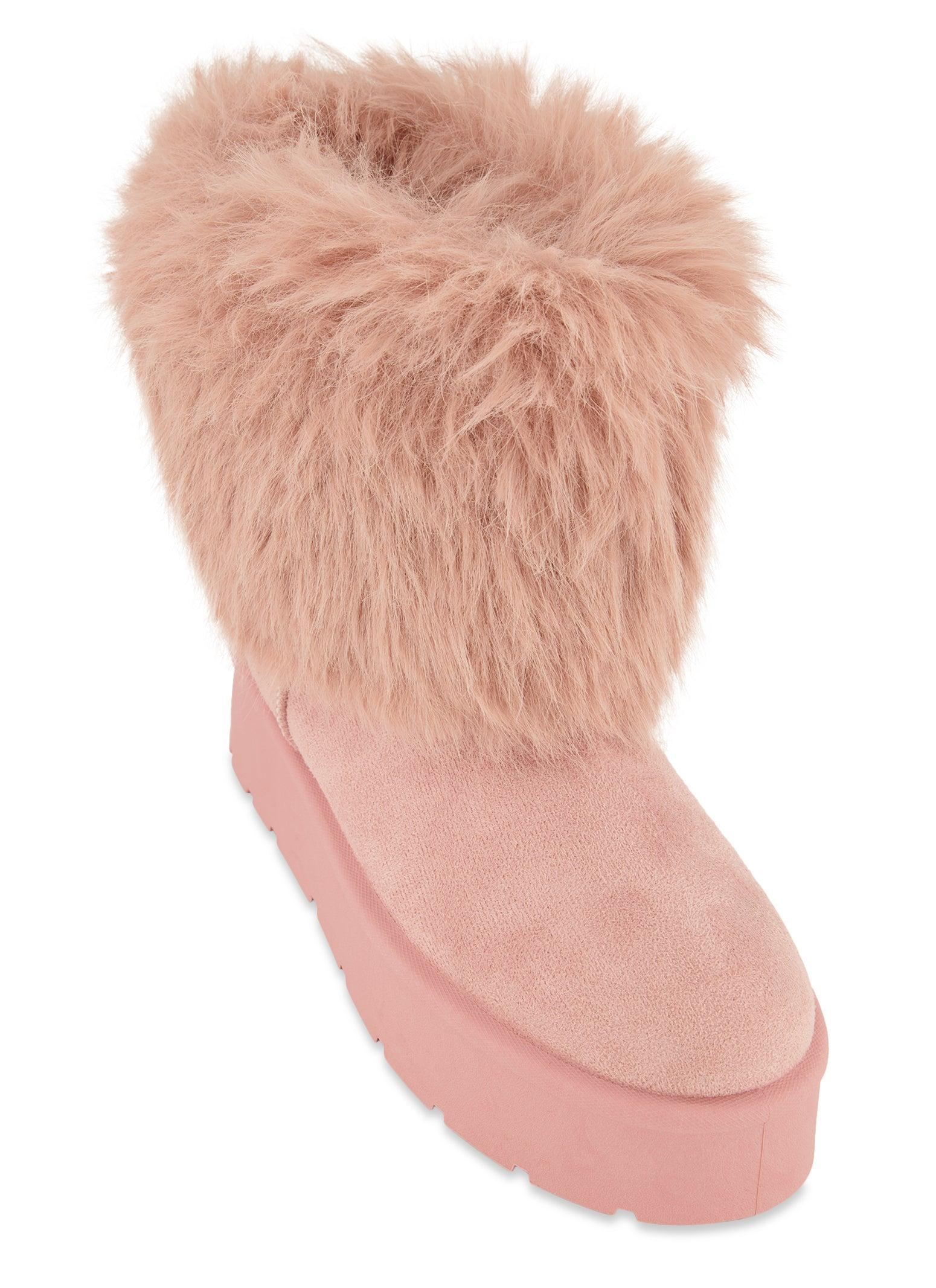 Womens Faux Fur Platform Boots Product Image