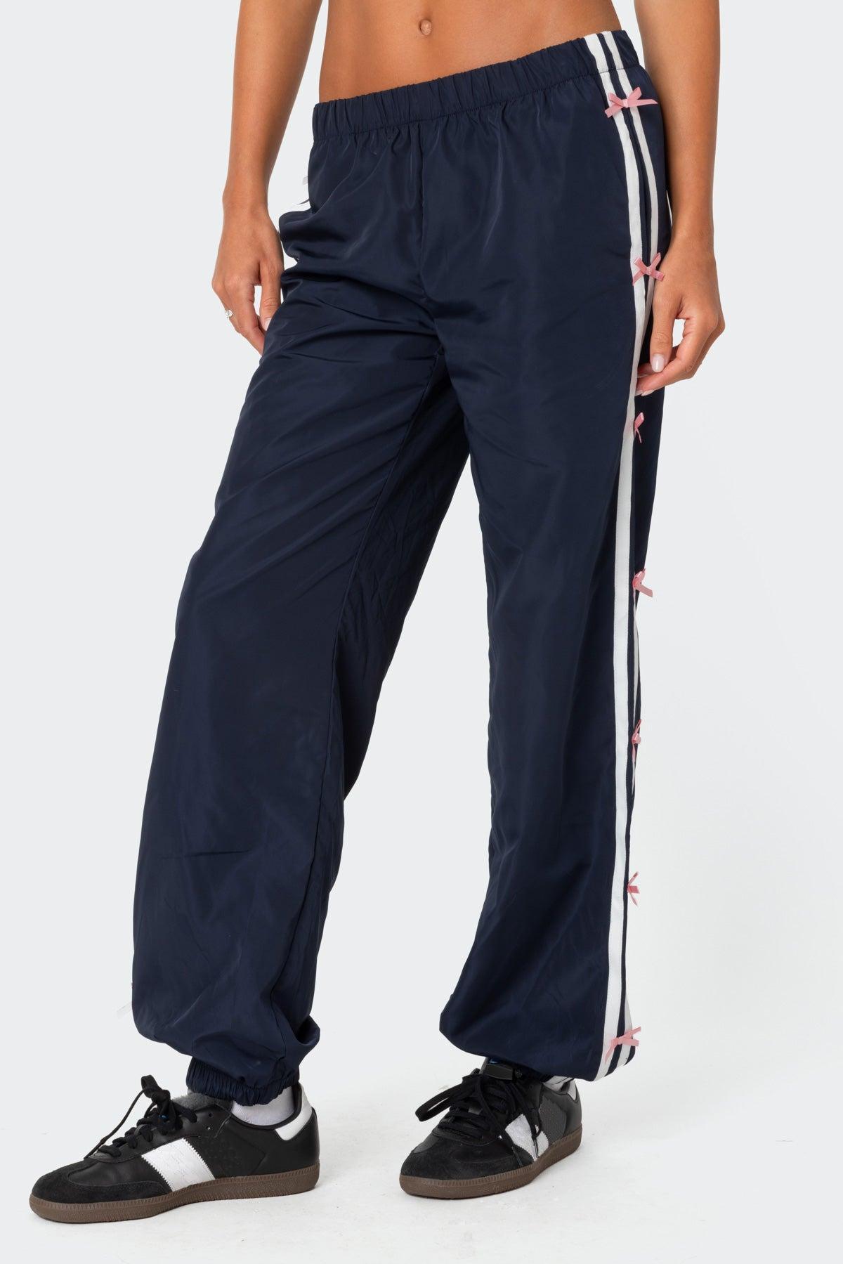 Bow Stripe Nylon Track Pants Product Image