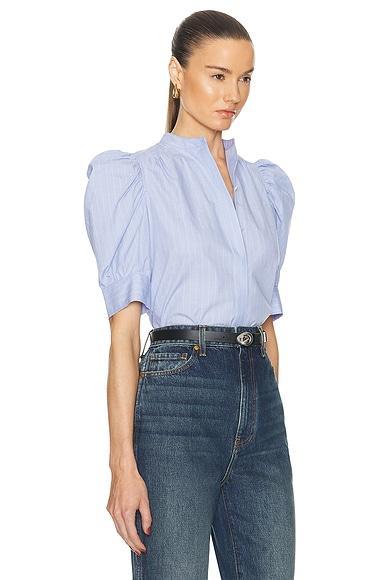 Womens Ruched Puff-Sleeve Shirt Product Image