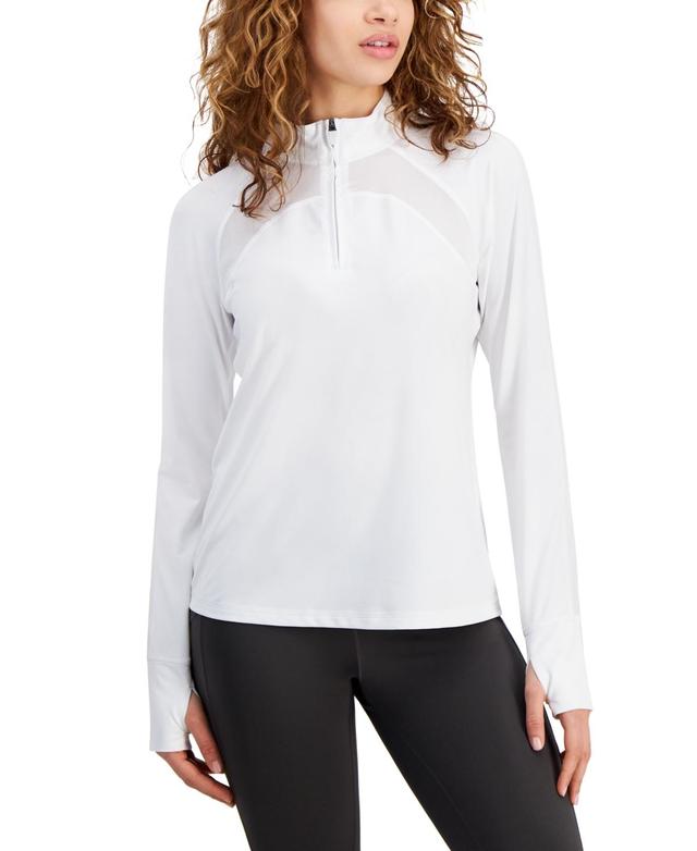 Id Ideology Womens Mesh Jersey 1/4-Zip Top, Created for Macys Product Image