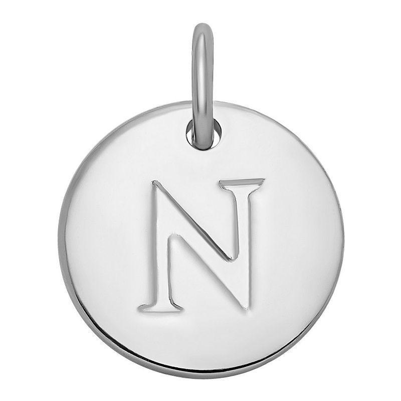 PRIMROSE Sterling Silver Letter Disc Charm, Womens Product Image