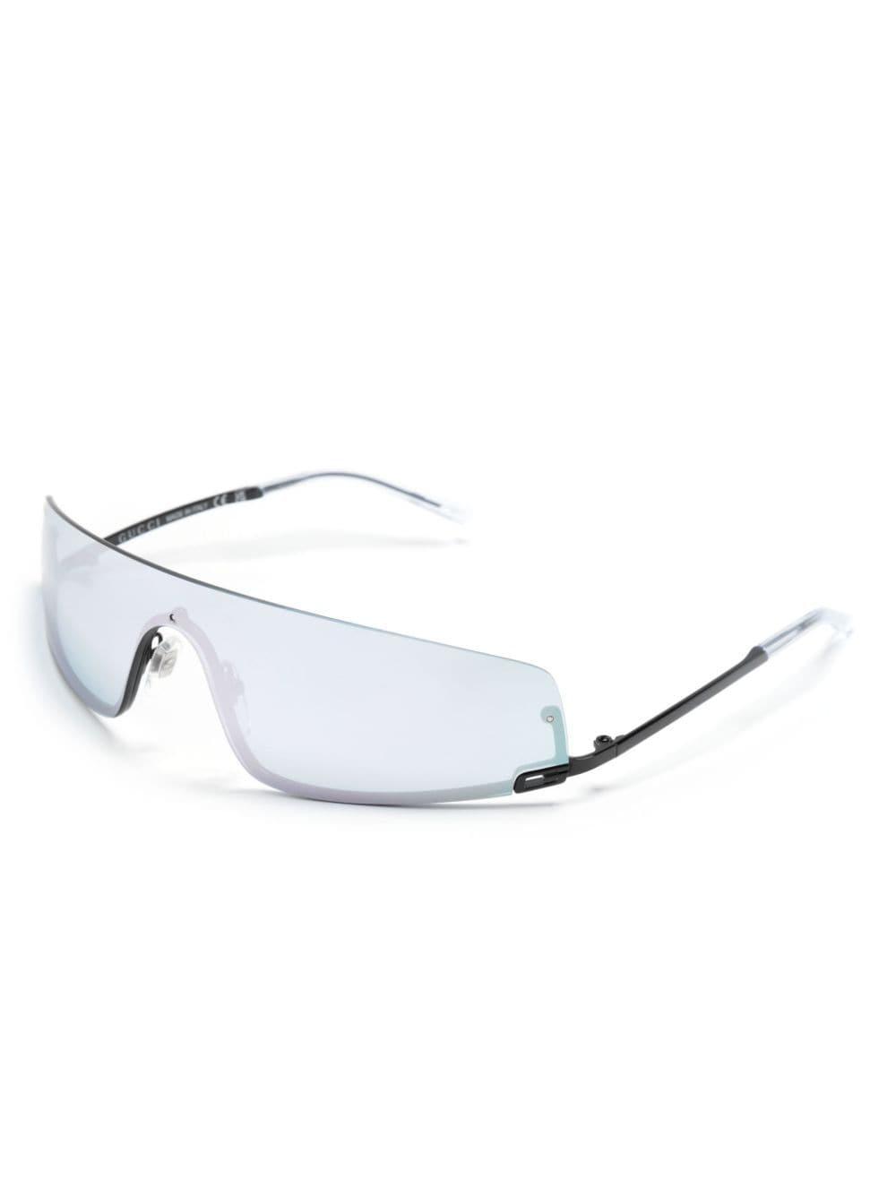 Square-g-motif Shield-frame Sunglasses In Black Product Image