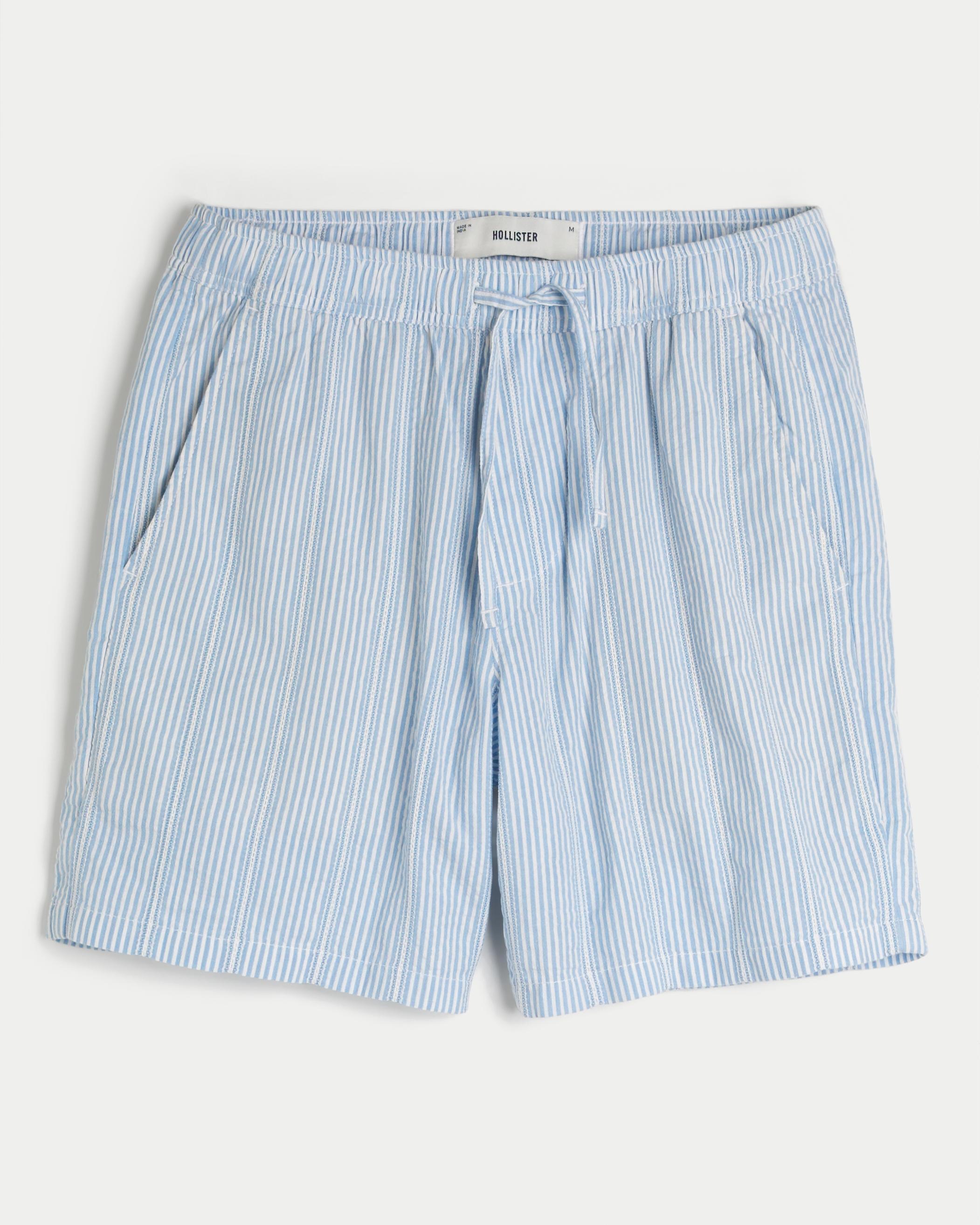 Above-the-Knee Crinkle Cotton Shorts Product Image