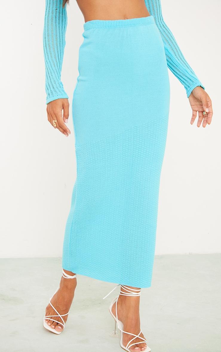 Tall Blue Knitted Midaxi Skirt Product Image