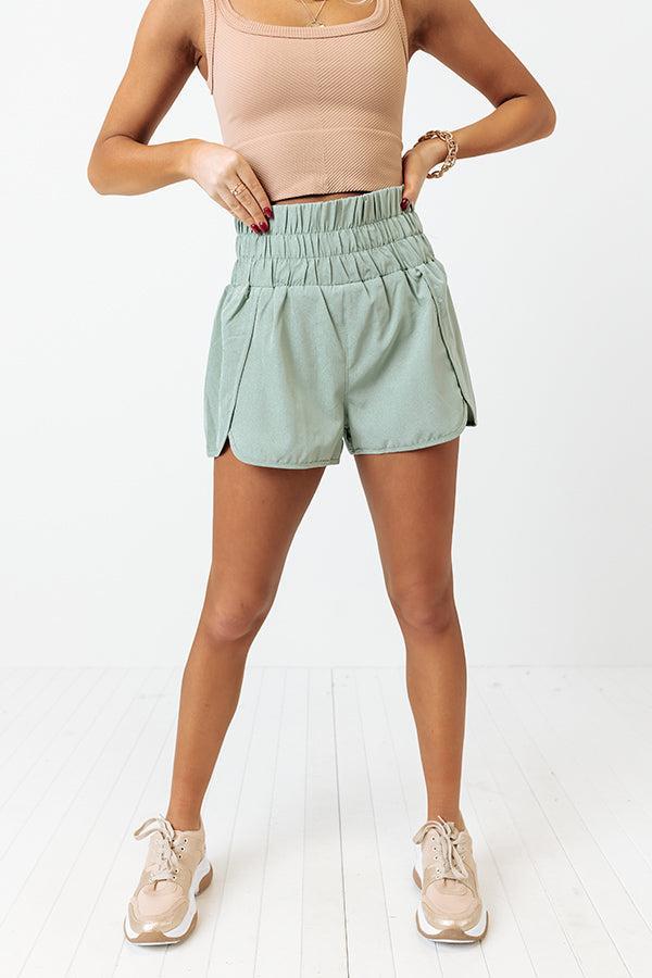 Running Laps High Waist Shorts In Sage Product Image