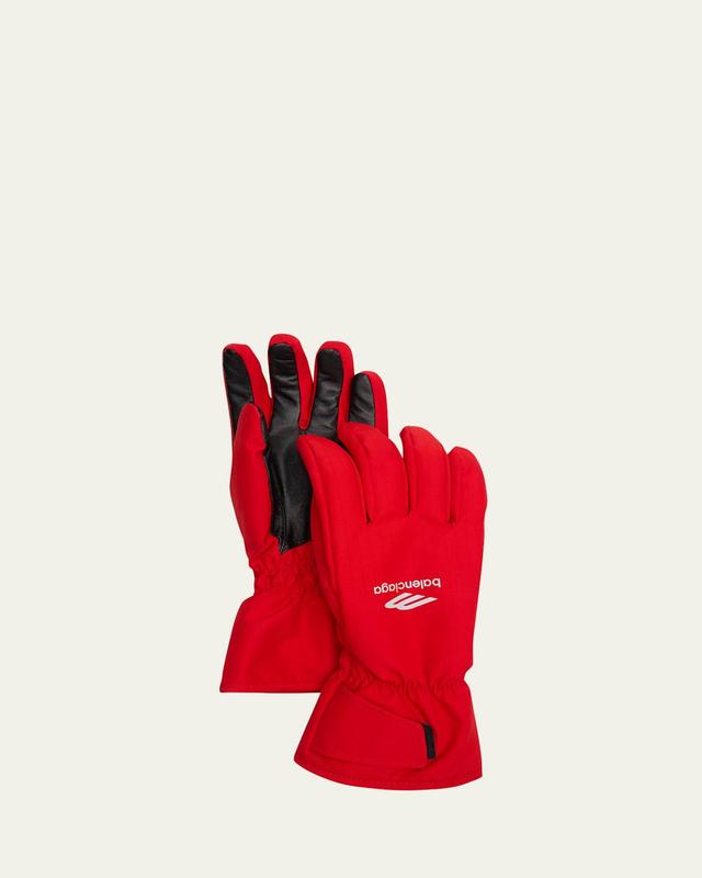 Mens 3B Sports Icon Nylon and Leather Ski Gloves Product Image