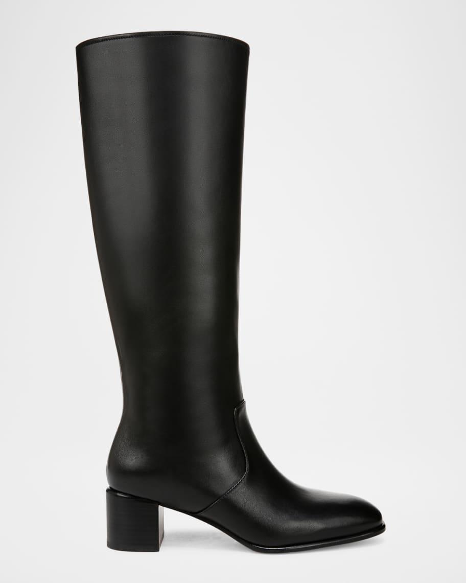 Leather Block-Heel Knee Boots product image