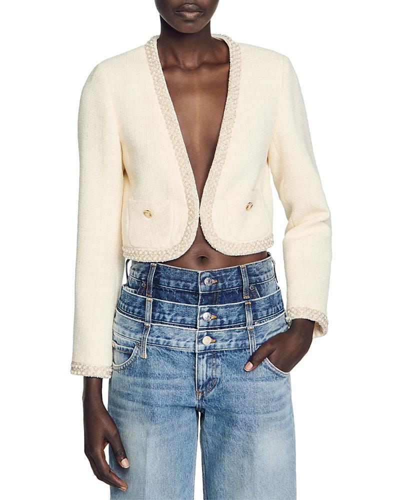 sandro Vayene Bracelet Sleeve Crop Jacket Product Image