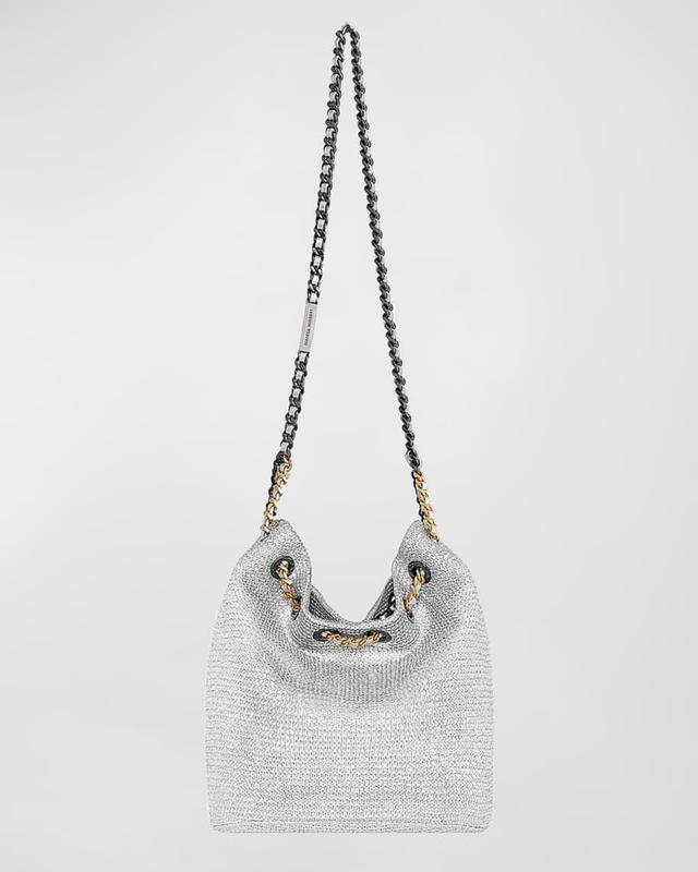 Metallic Woven Chain Bucket Bag Product Image