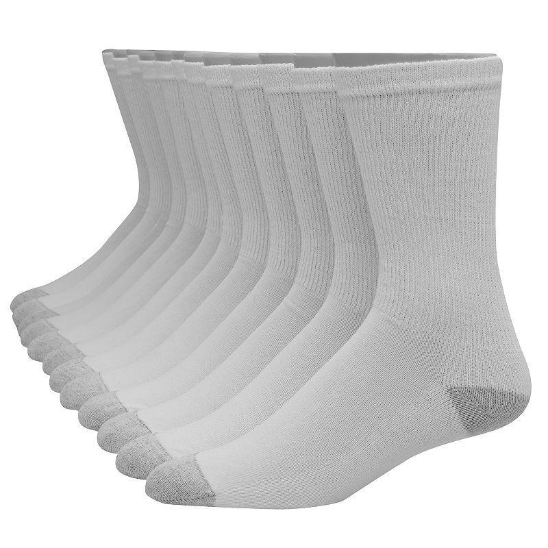 Mens Hanes Ultimate 12-pack Soft & Durable Crew Socks Grey Product Image