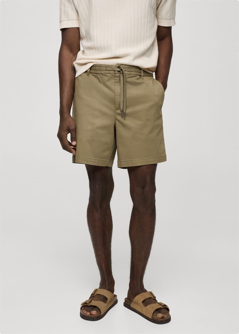 MANGO MAN - Cotton shorts with drawstring khakiMen Product Image