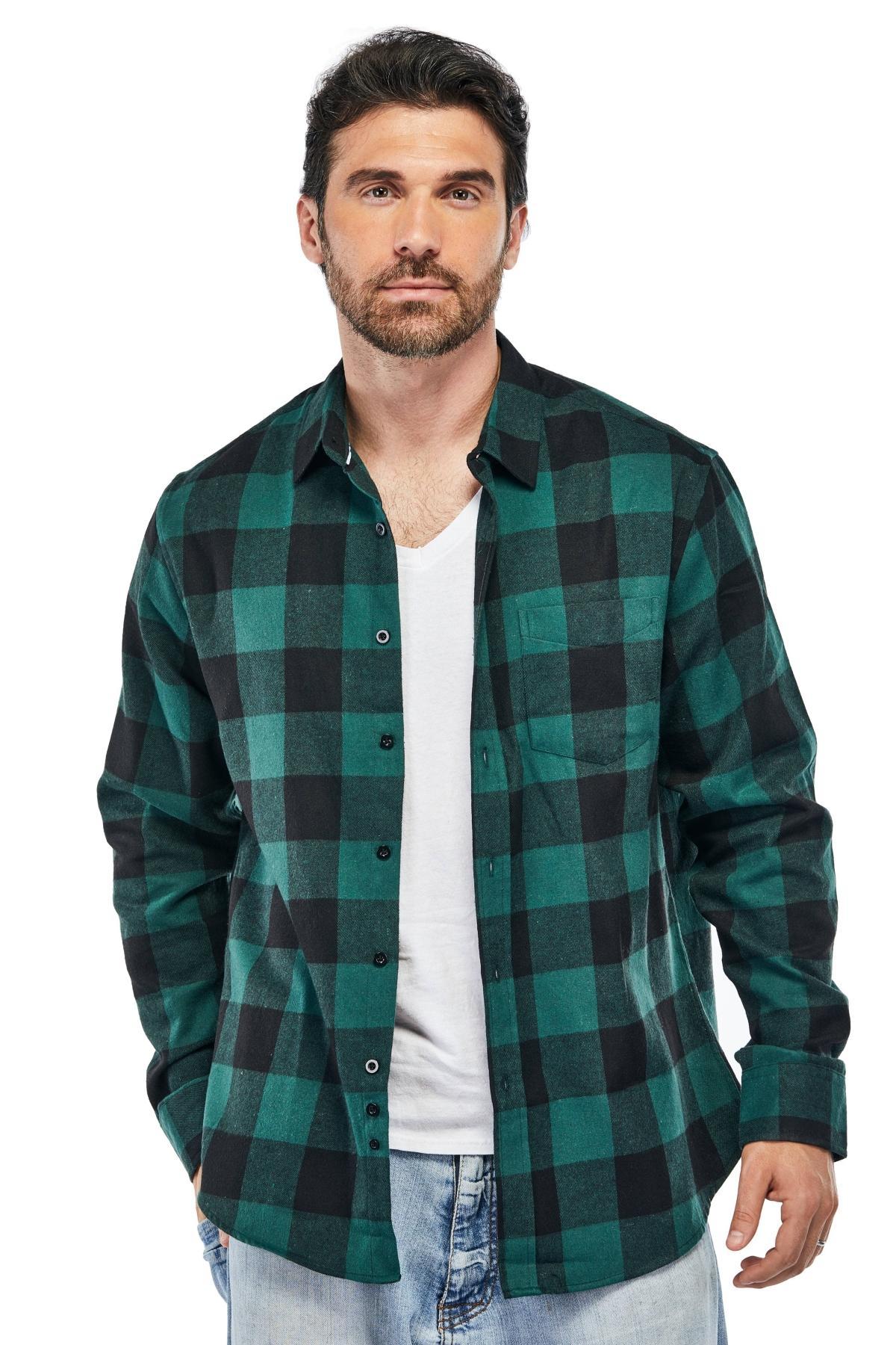 Braveman Mens Button Down Classic Fit Flannel Shirt Product Image