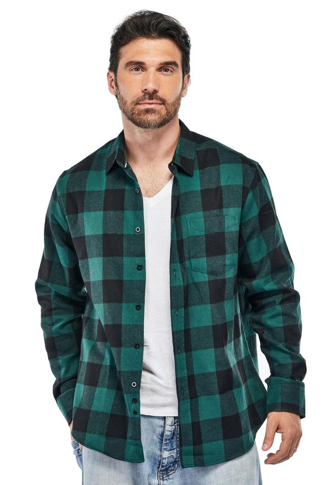 Braveman Mens Button Down Classic Fit Flannel Shirt Product Image