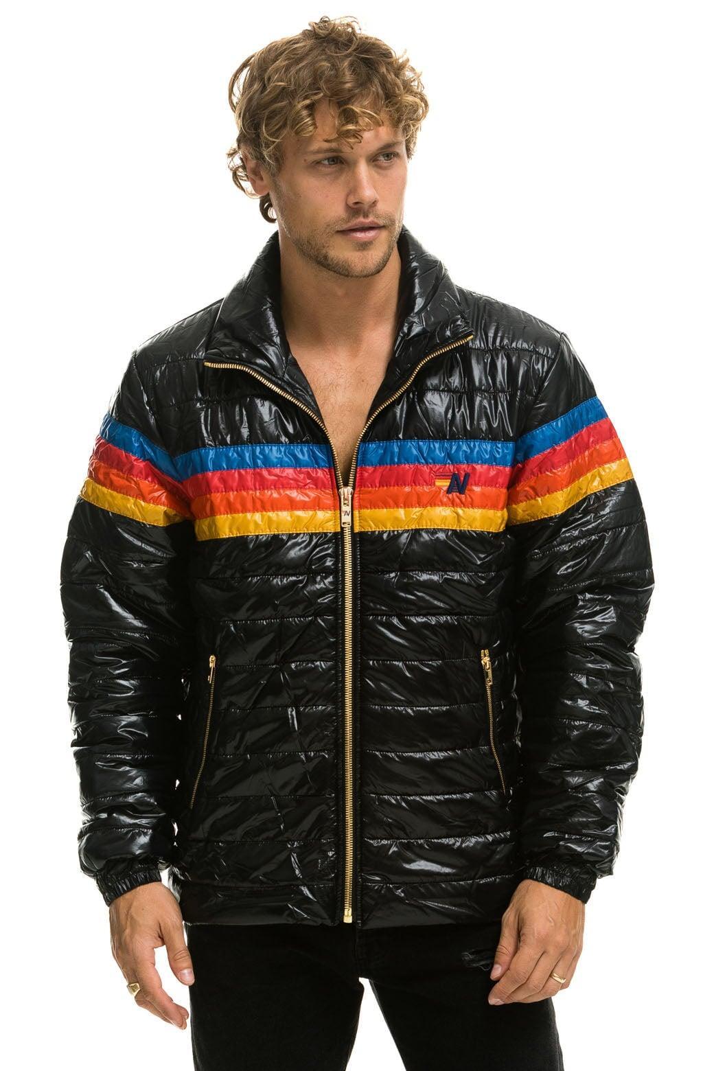 4 STRIPE TRAVELER JACKET - GLOSSY BLACK Male Product Image