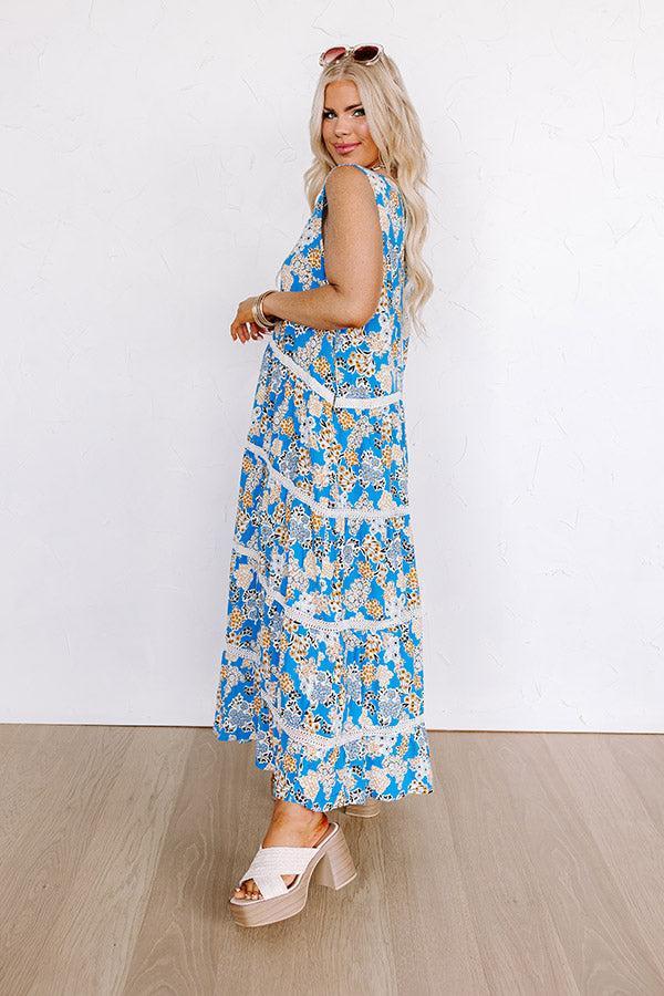 San Fran Cafe Floral Maxi Dress Curves Product Image