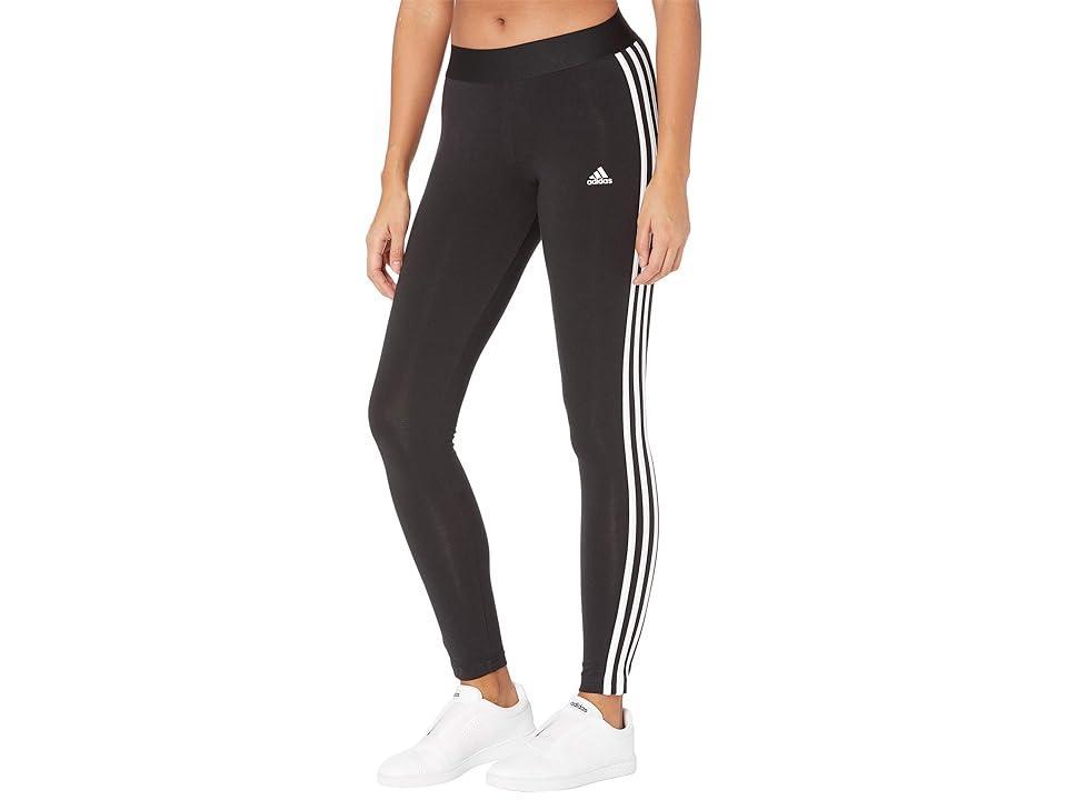 adidas Womens Essentials 3-Stripe Full Length Cotton Leggings, Xs-4X - Medium Grey Heather Product Image