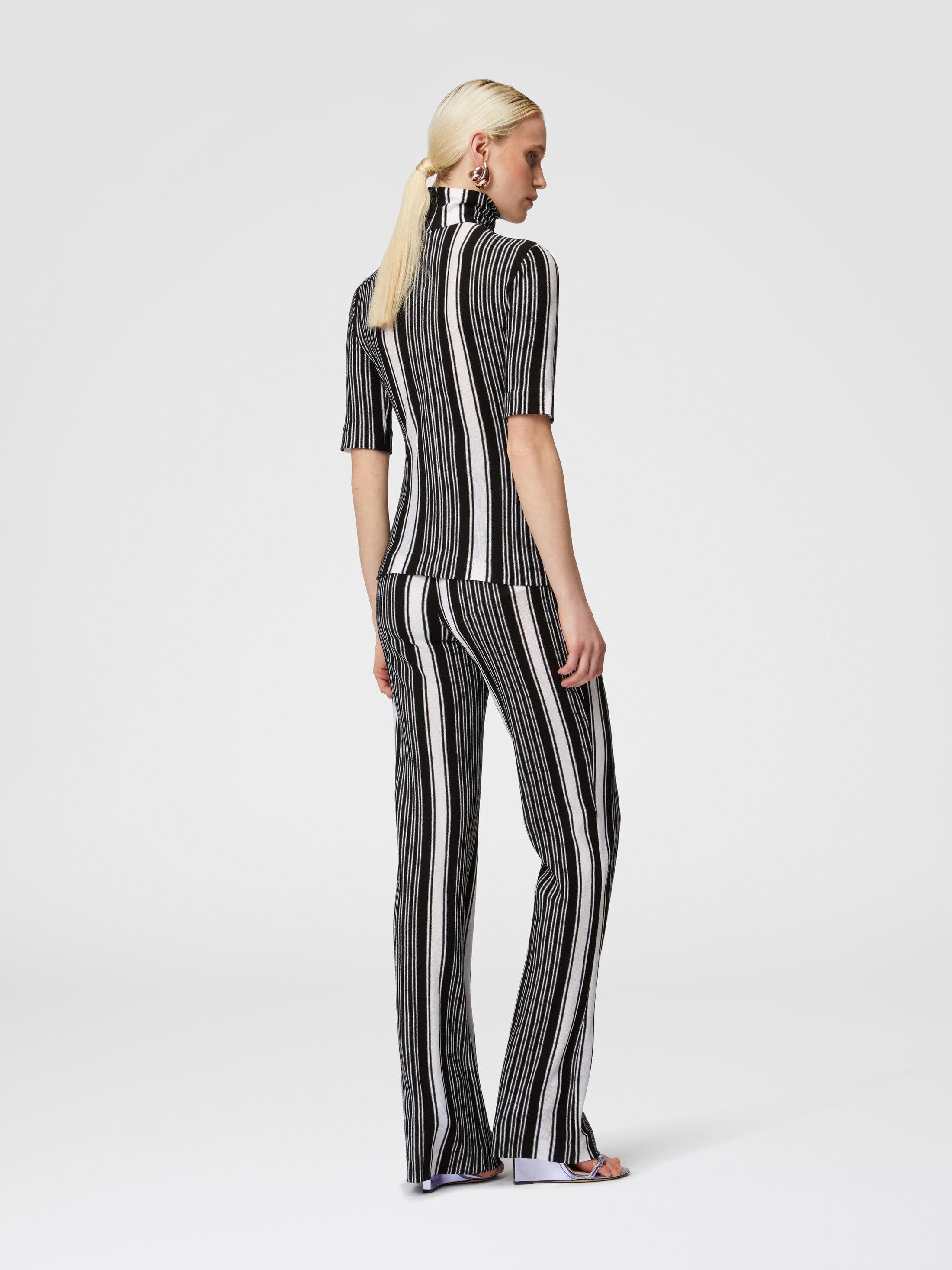 Straight striped trousers in cotton and viscose Product Image