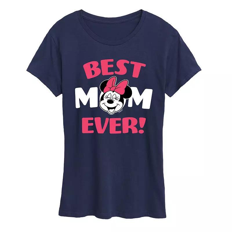 Disneys Minnie Mouse Womens Best Mom Graphic Tee Product Image