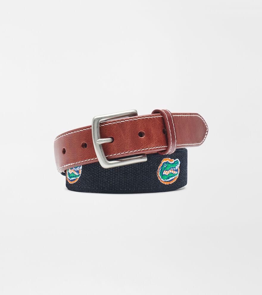 Peter Millar Mens Florida Gators Belt | Color: Black | Size: 34 | UF Product Image