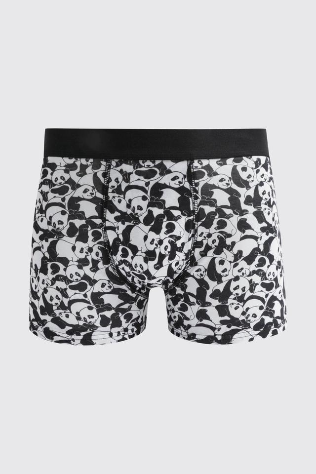 Mens Multi Panda Print Boxer, Multi Product Image