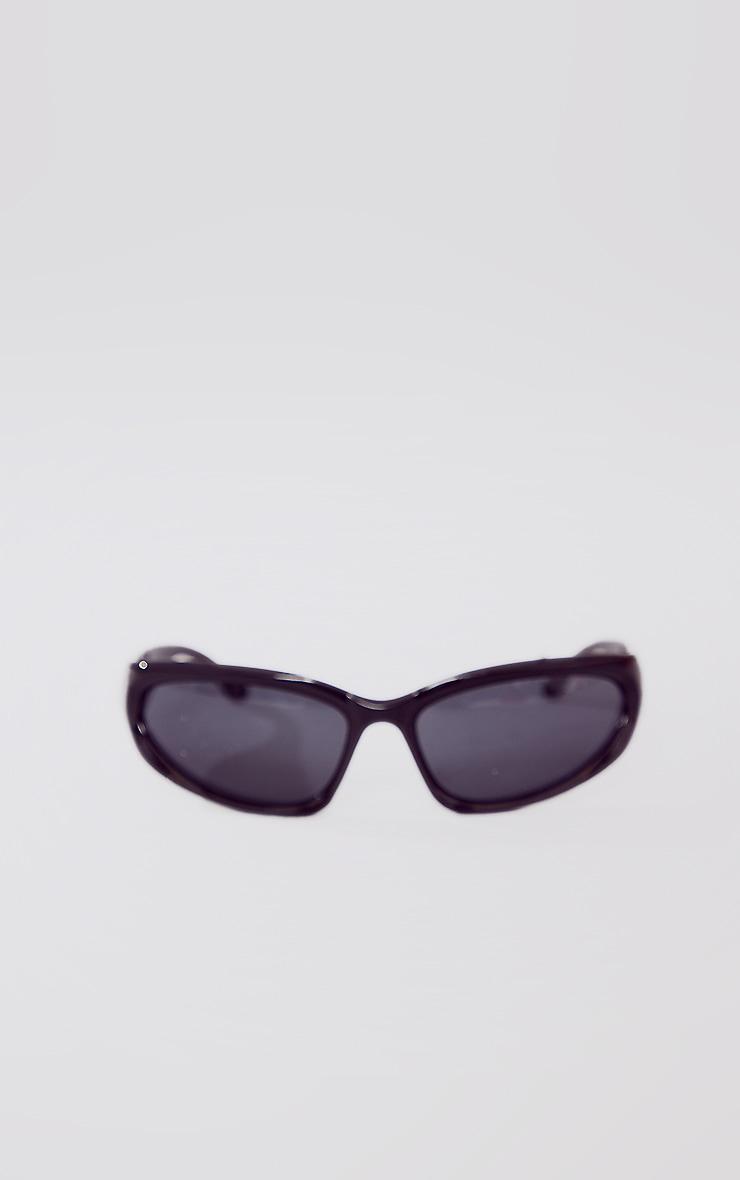 Black Thick Frame Visor Sunglasses Product Image