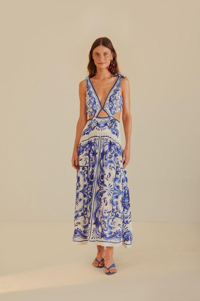 Off-White Garden Tiles Maxi Dress, GARDEN TILES OFF-WHITE / L Product Image