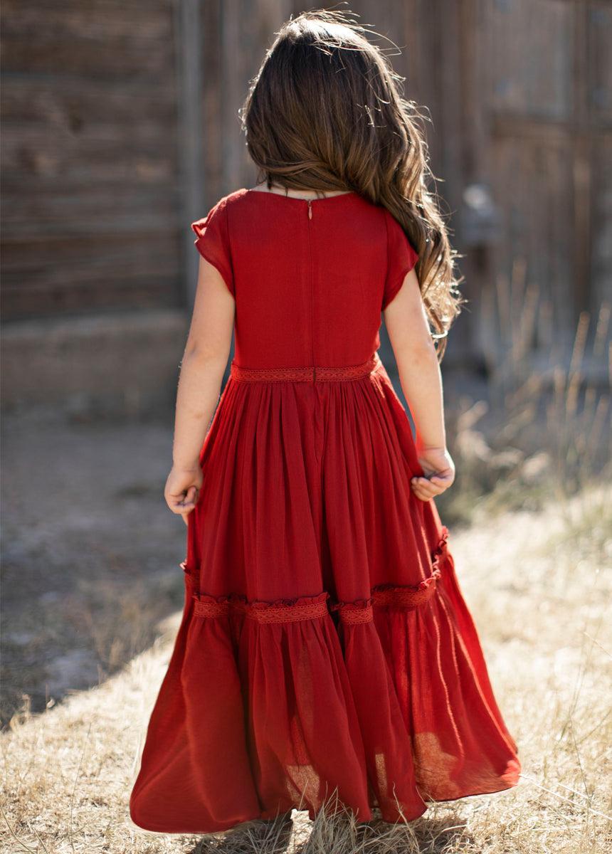 Viola Dress in Crimson Product Image