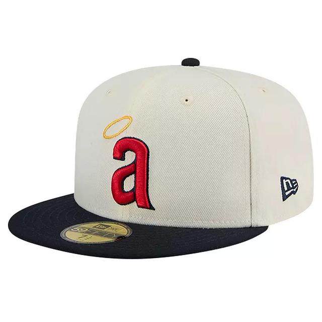 Mens New Era Cream California Angels Cooperstown Collection Chrome 59FIFTY Fitted Hat Product Image