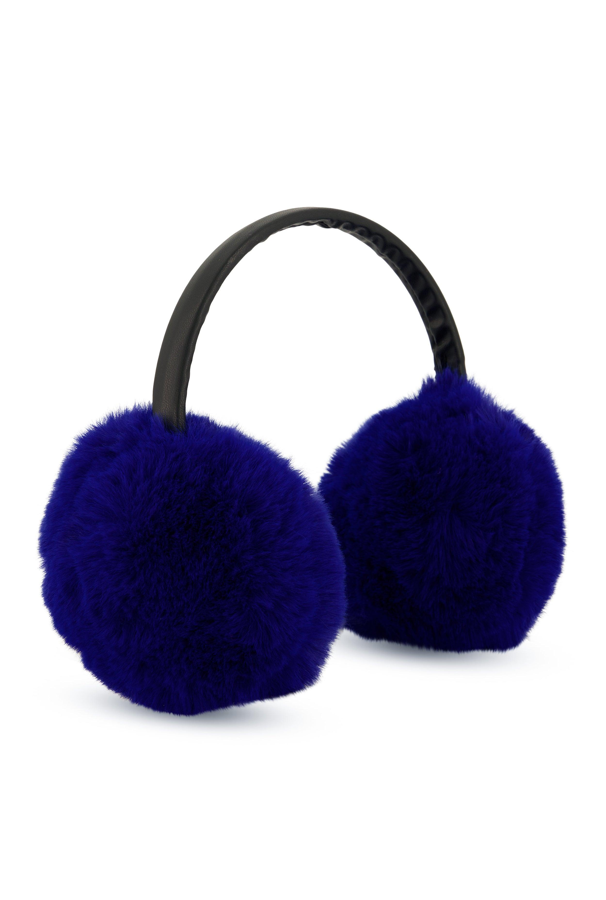 Faux Leather Band Faux Fur Earmuffs Female Product Image