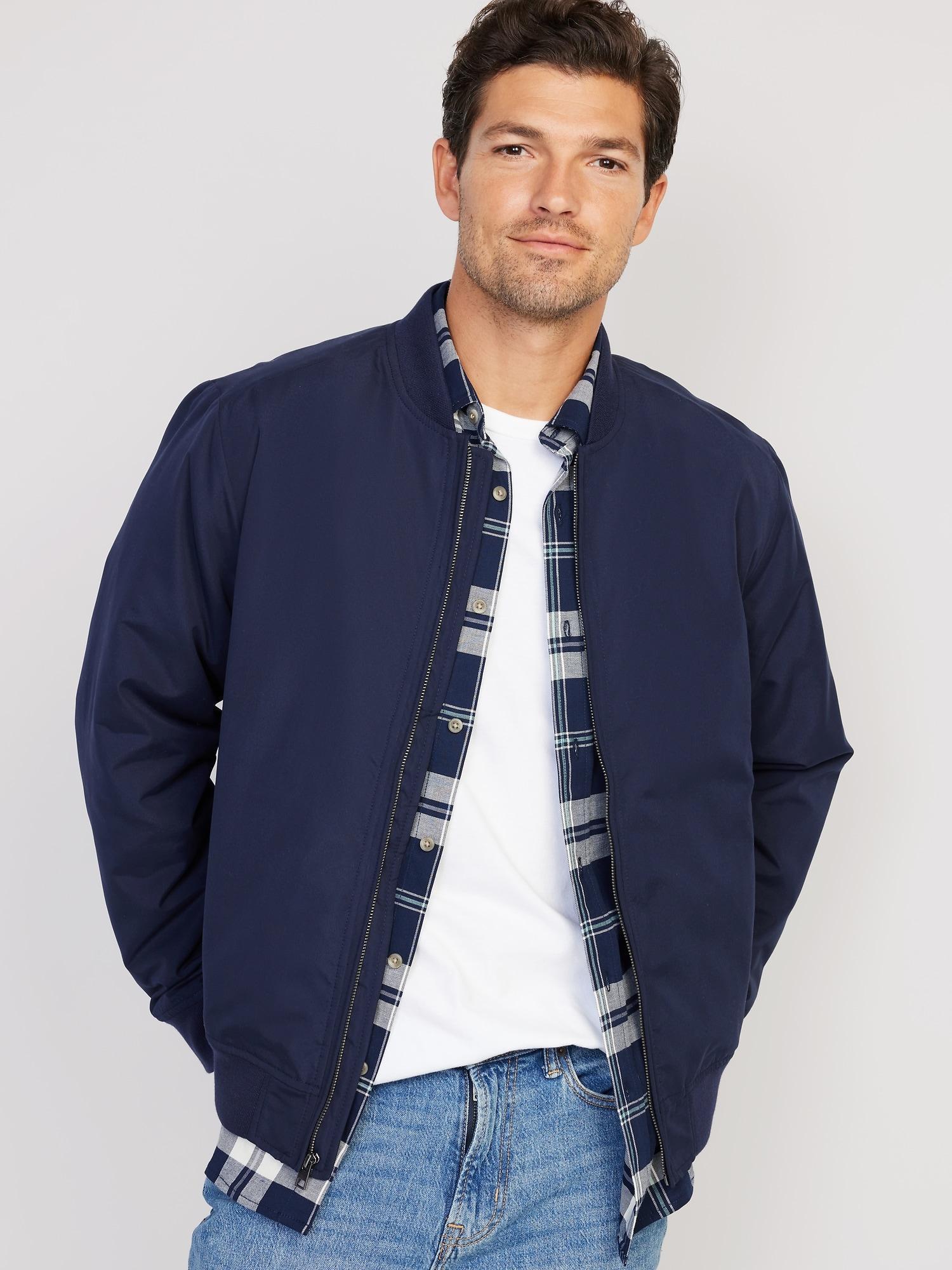 Water-Resistant Zip Bomber Jacket Product Image