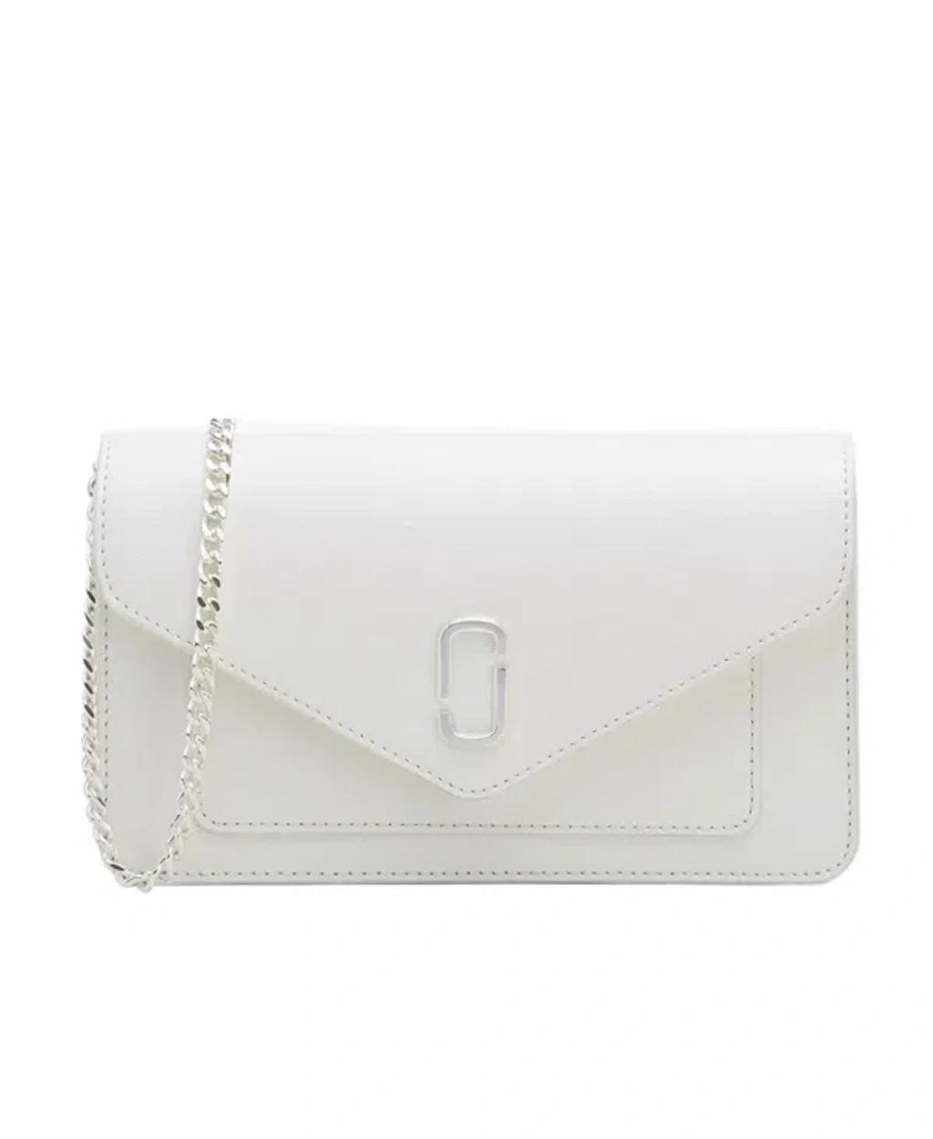 MARC JACOBS The Longshot Leather Purse In White Product Image