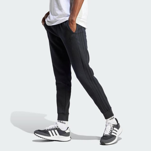 adidas Essentials Fleece 3-Stripes Tapered Cuff Pants Black 2XL Mens Product Image