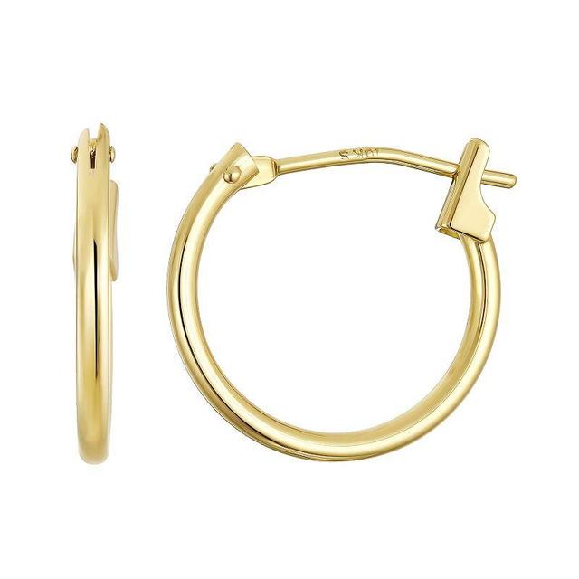 Taylor Grace 10k Gold 14 mm Polished Tube Hoop Earrings, Womens Product Image