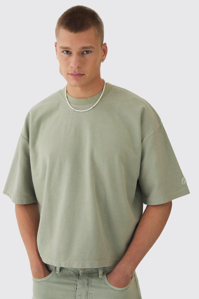 Oversized Extra Boxy Half Sleeve Reverse Loopback T-shirt | boohooMAN USA Product Image