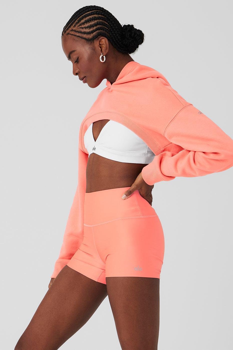 Cropped Shrug It Off Hoodie - Candy Orange Product Image