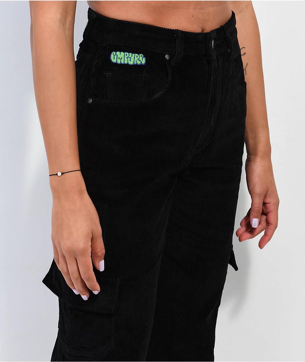 Empyre Tori Black Corduroy Cargo Skate Pants Product Image