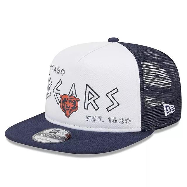 Mens New Era White Chicago Bears Banger 9FIFTY Trucker Snapback Hat - White Product Image