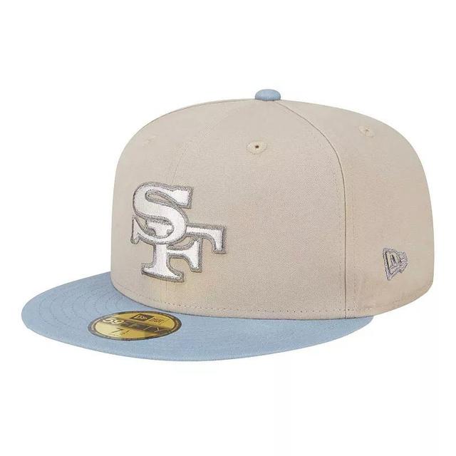 Mens New Era Stone/Light Blue San Francisco 49ers City Originals Lifestyle Two-Tone 59FIFTY Fitted Hat Product Image